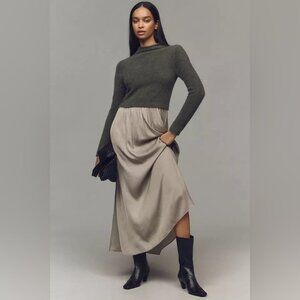 NWT Size MP - The Thea Long-Sleeve Eyelash Twofer Sweater Dress (NWT US$ 188)